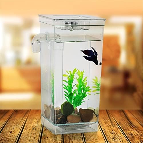 UXZDX Kendi Kendini Temizleyen plastik balık tankı Masaüstü Akvaryum Betta Fishbowl Ofis Ev Dekorasyon Kombinasyonu