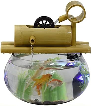WSSBK Küçük Cam Balık Tankı Ekolojik Masaüstü Akvaryum Çocuk Tembel Balık Tankı