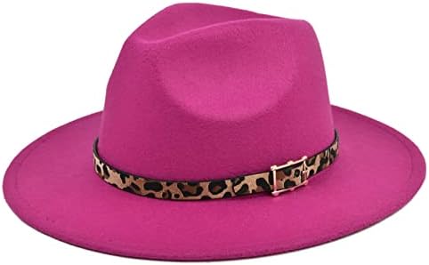 Leopar Panama kemer şapka Fedora kadın geniş beyzbol kapaklar Frat şeyler ile toka
