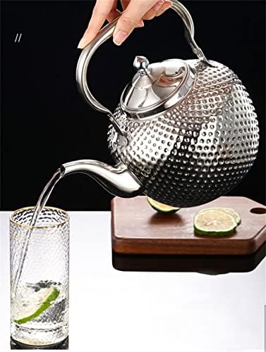 LDCHNH Paslanmaz Çelik Demlik Kaldırma Kolu ile Çay Filtresi Gümüş Veya Altın İndüksiyon Ocak Soba için uygun (Renk:
