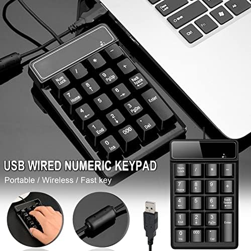 Charella AWDMYS Küçük Boyutlu USB Kablolu Sayısal Tuş Takımı 19 Tuşları Dijital Klavye Dizüstü Dizüstü Tabletler