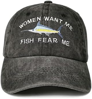 Enodtter İşlemeli Kadınlar Benden Balık İstiyor Benden Korkun Beyzbol Şapkaları