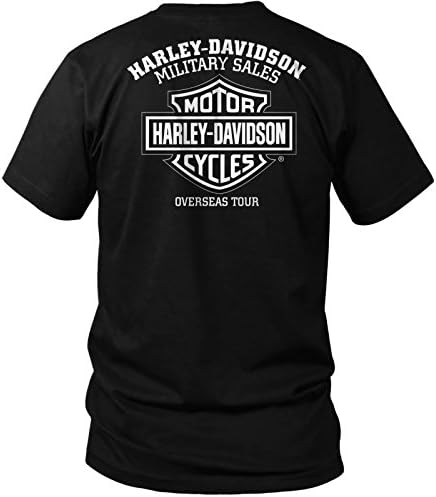 Harley-Davidson Askeri-erkek Vatansever Kartal grafikli tişört-Gölgeli Kartal / Yurtdışı Turu